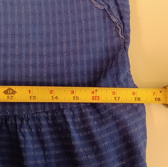 Anthropologie Amadi Blue Ruffle Tiered Linen Blend Modest Dress - Picture 10 of 14